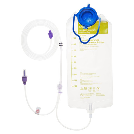 Kangaroo Joey Enplus Screw Spike Set With Flush Bag Non-Sterile (Carton 30) 765100 WA HOSPITAL HEN SERVICE PATIENTS ONLY