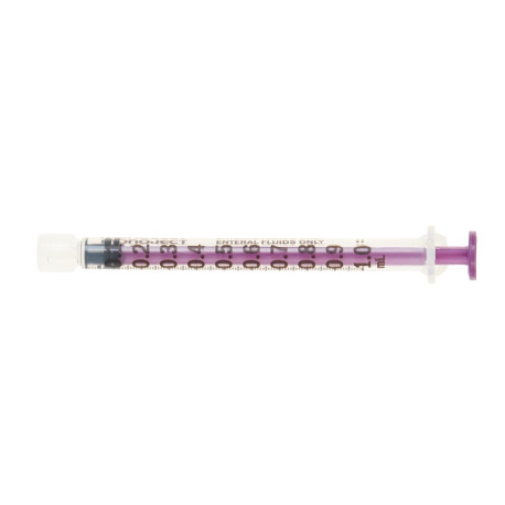 Monoject Transparent 1ml Syringe Enfit Purple Sterile (Carton 60) 401SE