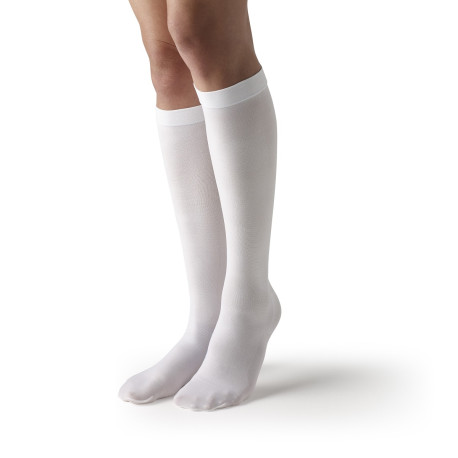 Ted Stockings Knee White Large Regular Closed Toe 2035 (4280 Hospital Pack)